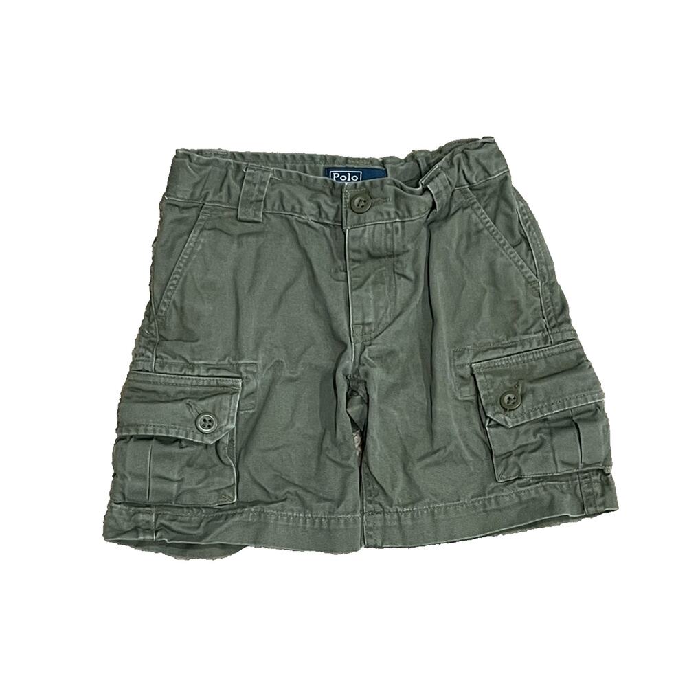 Polo Ralph Lauren Toddler Boys Cargo Shorts Sz 3T Green Vintage Pockets Preppy